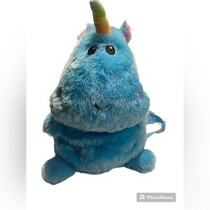 New ISCREAM Unicorn Furry Backpack Pastel Blue Travel Kids/Child Adj Strap